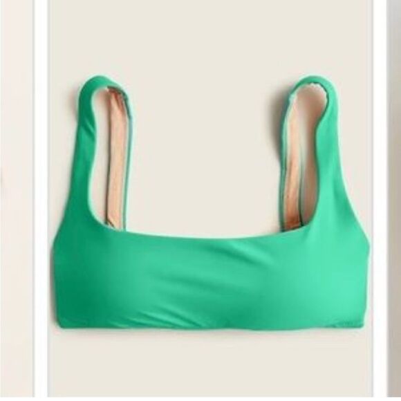 NWT J. Crew Green Square Neck Bikini Top in Seafoam Green XXS - Picture 1 of 8